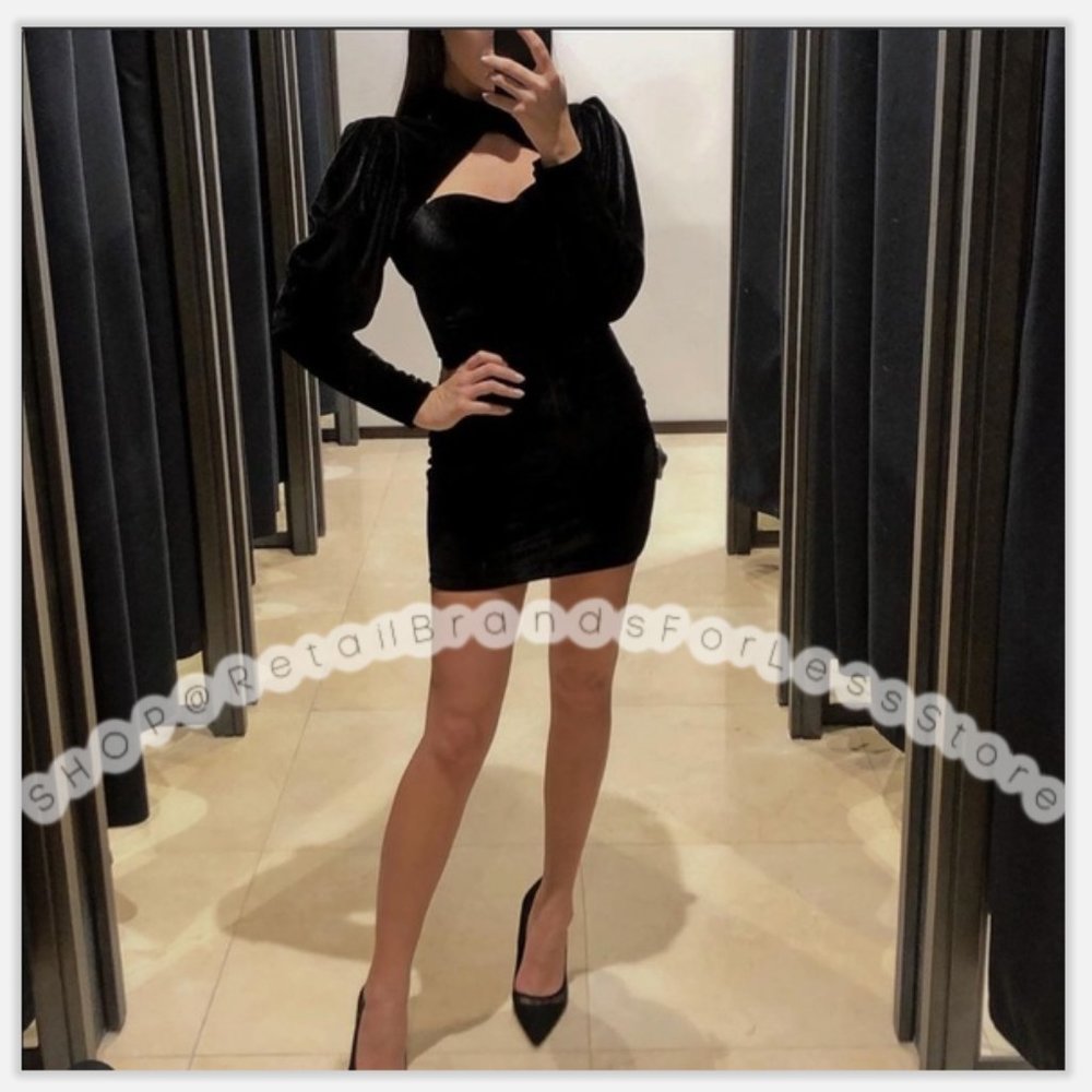 ZARA BLACK VELVET MINI DRESS $89.90_5